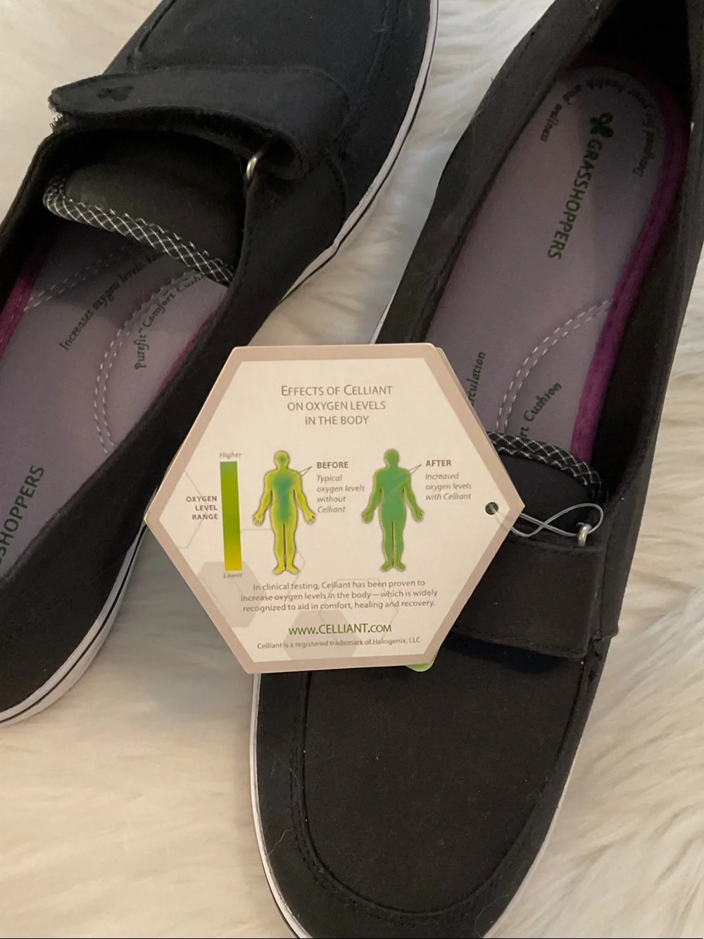 Comfortable Black Slip-On Shoes/Velcro Closure/comfort